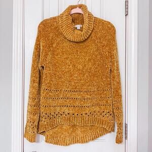 XHILARATION • Super Soft Cowl Turtleneck Chenille Sweater